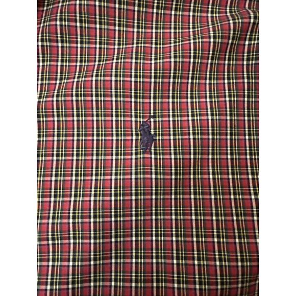 Ralph Lauren Mens Red Plaid Button-Down Shirt XXL Classic Fit Cotton Long Sleeve - Picture 2 of 6